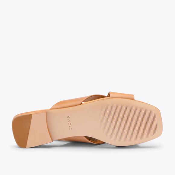 EUC WORN ONCE Nisolo Catalina Slide Cross Strap Sandal in Almond Tan Size 8.5 - Picture 8 of 16